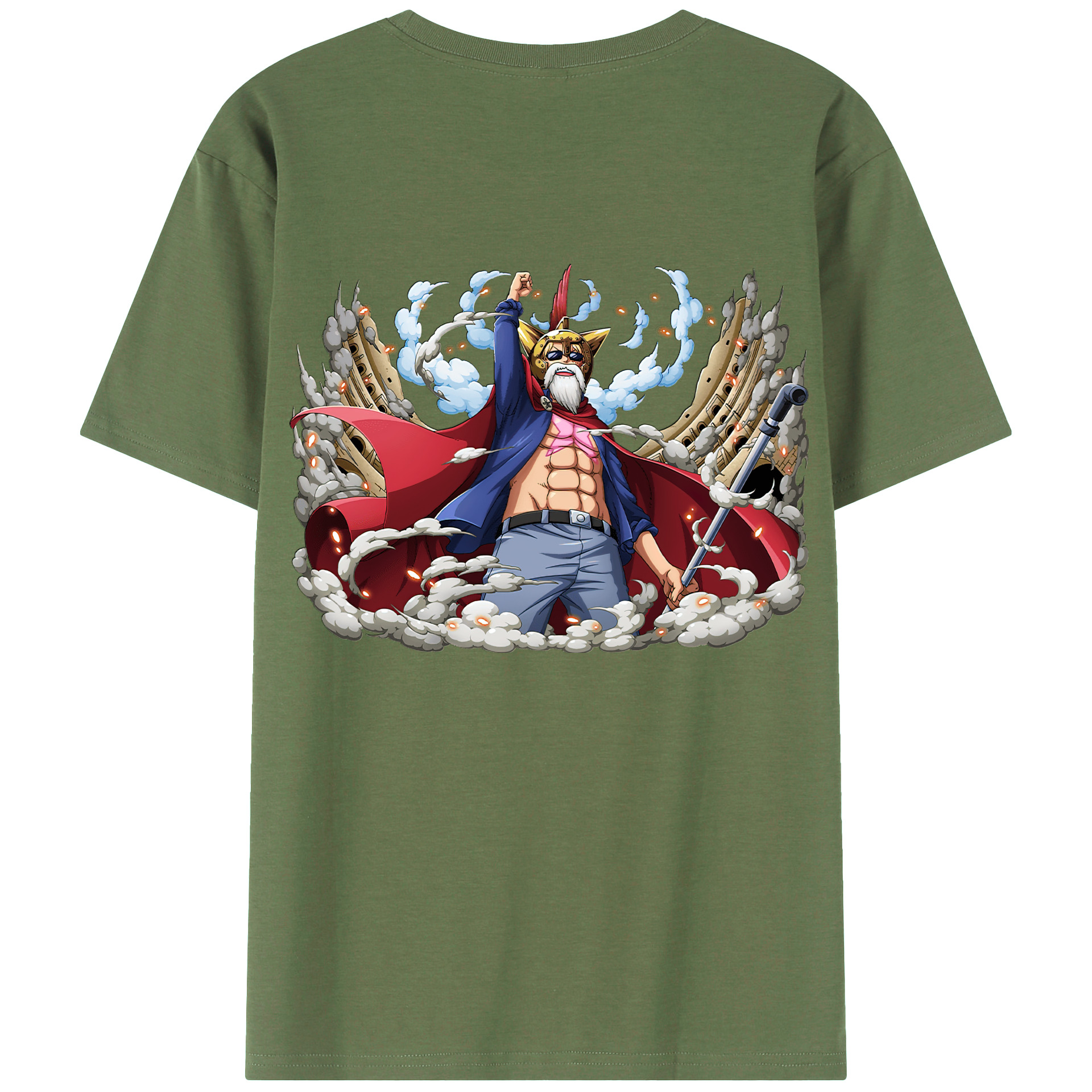 ワンピース モンキー・D・ルフィ ONE PIECE Monkey D. Luffy 綿100％ メンズ半袖Tシャツ（バックプリント） 通気性